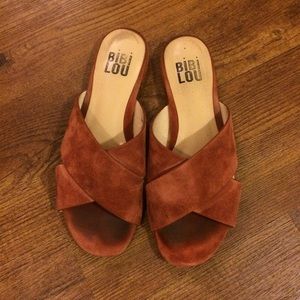 Anthropologie suede sandals